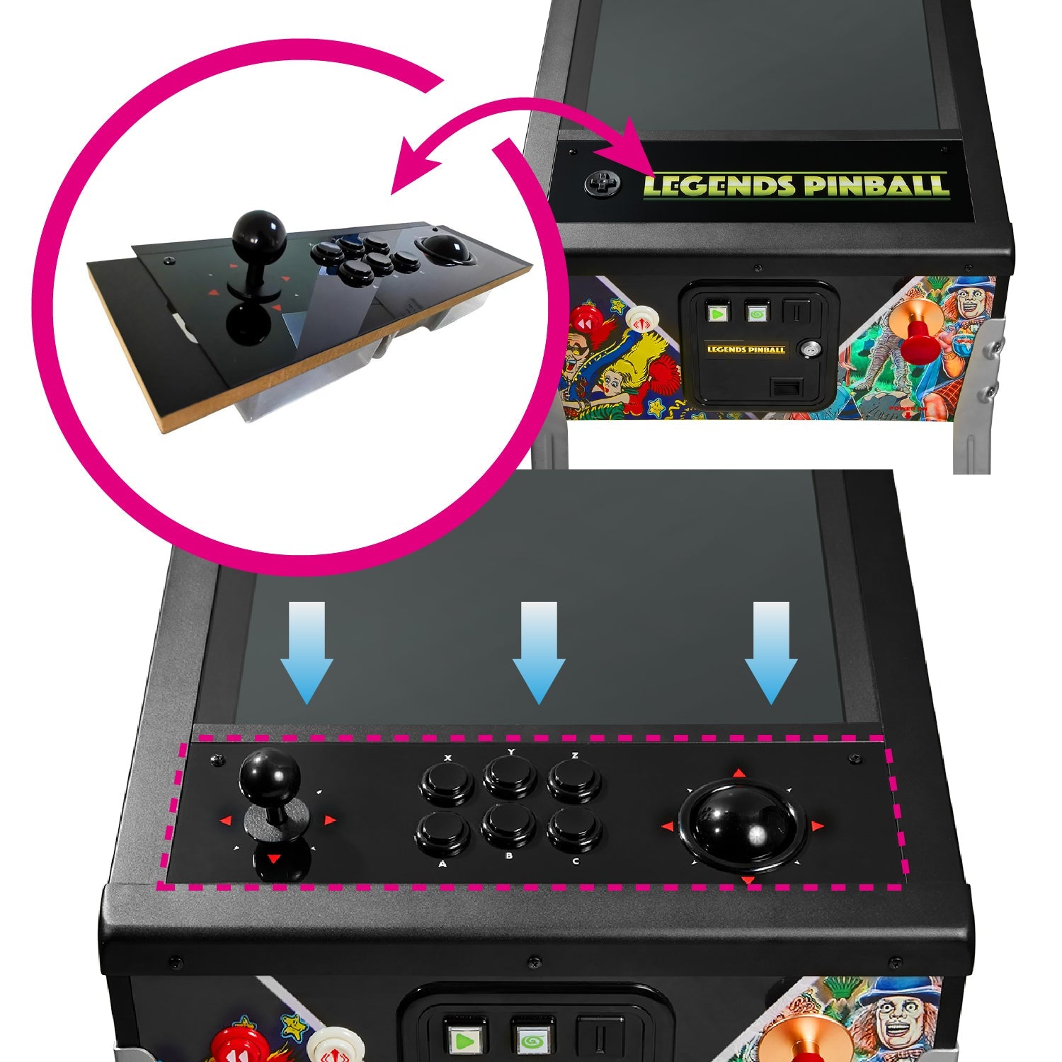 Arcade Control Panel for Legends 4K Pinball Machines