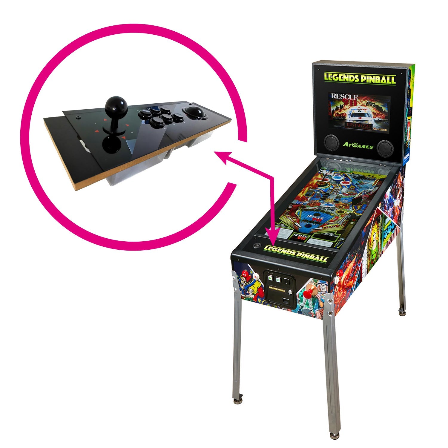 Arcade Control Panel for Legends 4K Pinball Machines