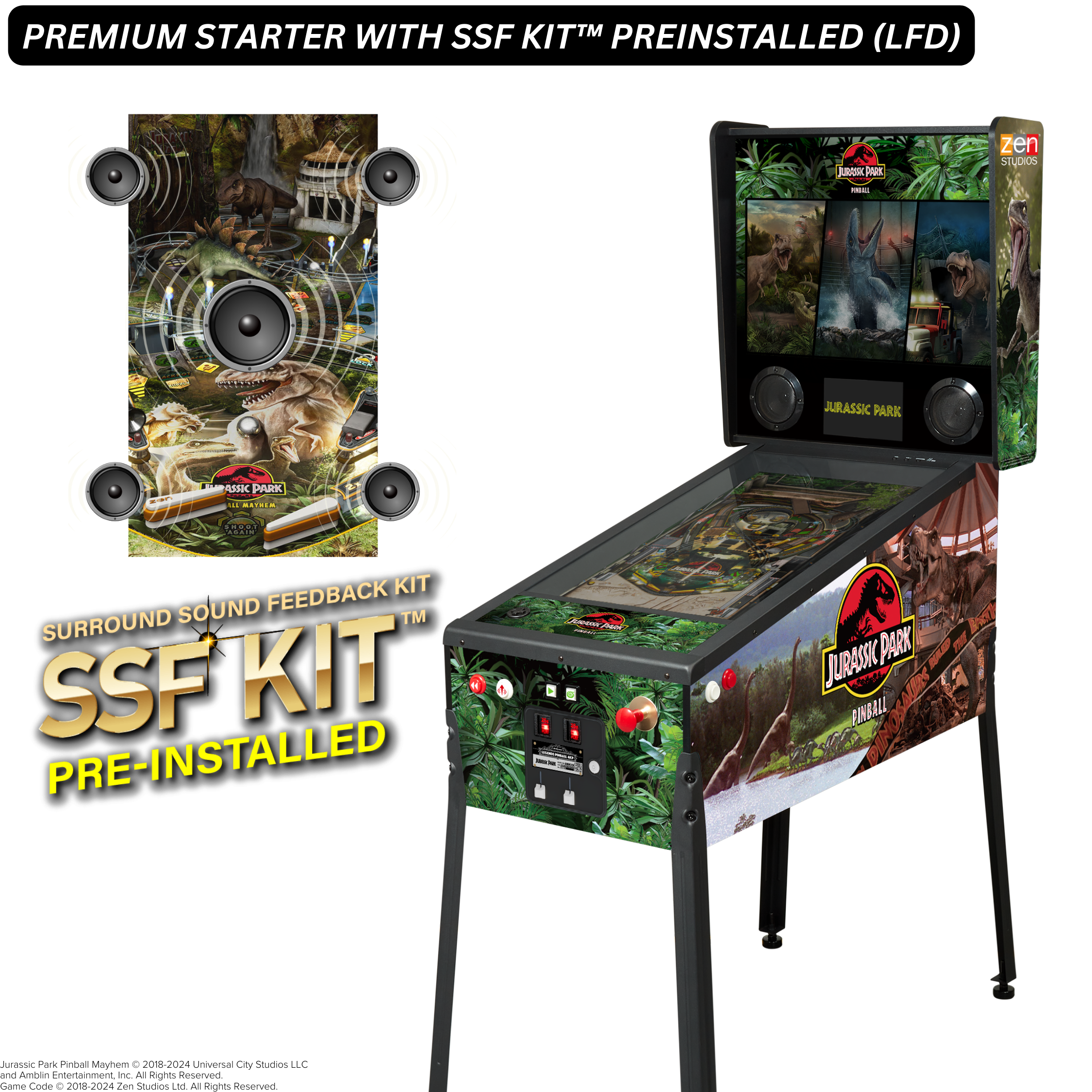 AtGames Affordable Financing Legends Pinball 4KP Jurassic Park [SE] Initial Payment $500