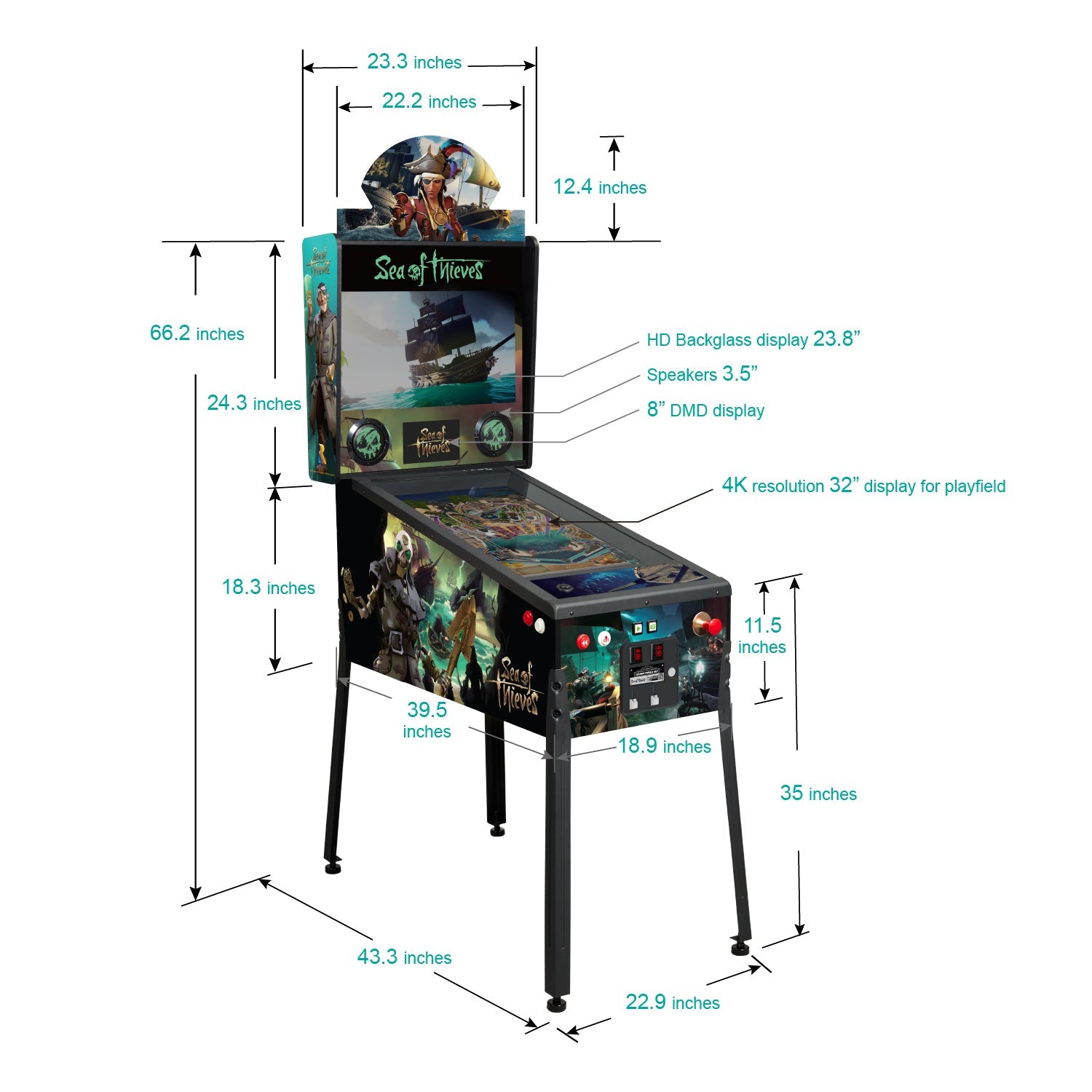 AtGames Affordable Financing Legends Pinball 4KP Sea of Thieves® [SE] Initial Payment $500